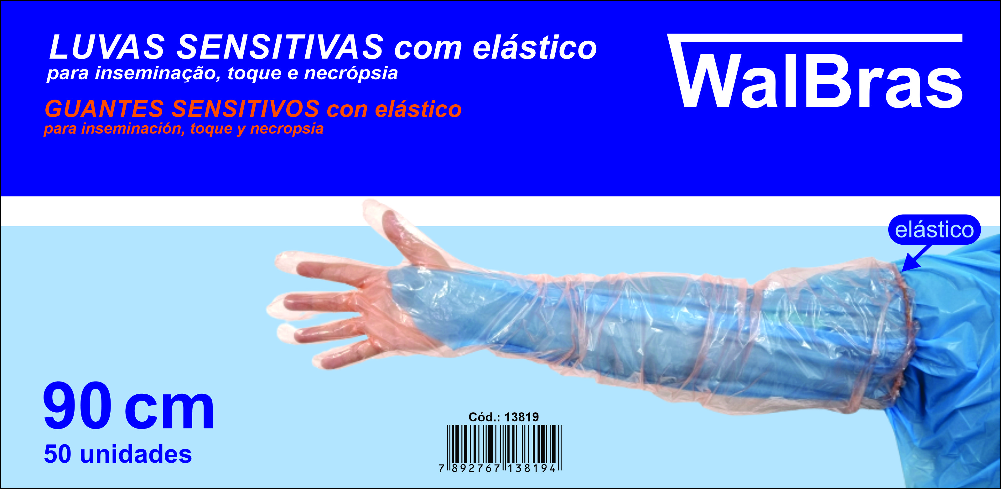 Luvas Nitrilo Descartáveis Azul 3.5 g - 100 Luvas